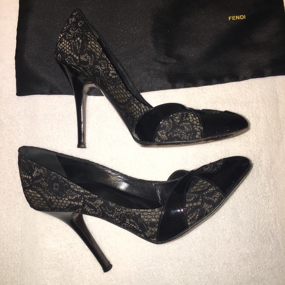 FENDI BLACK PUMPS SIZE 37.5 - Picture 4 of 8